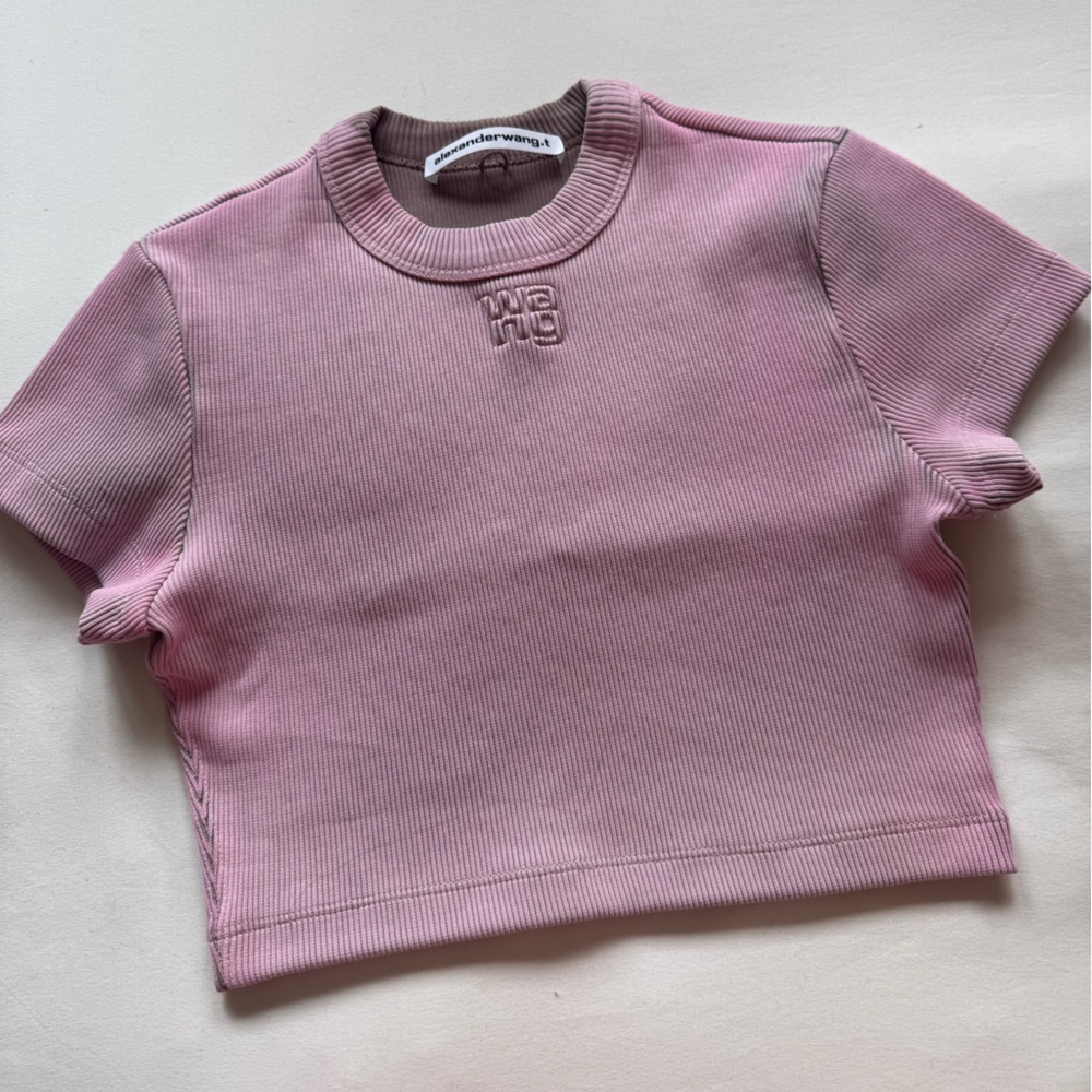 Alexander Wang Mauve Crop Tee
